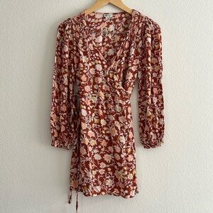 Billabong Terra Cotta Colored Wrap Dress, Size: M